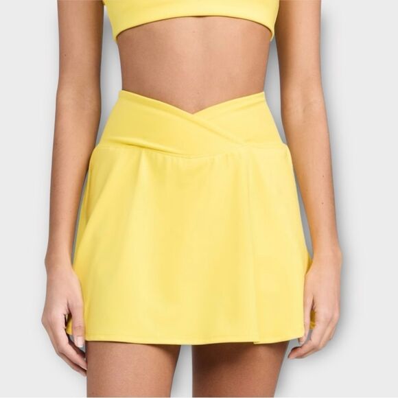Year of Ours Maria Active Tennis Skort in Lemon Yellow Women's Size XS NWT - Picture 1 of 8